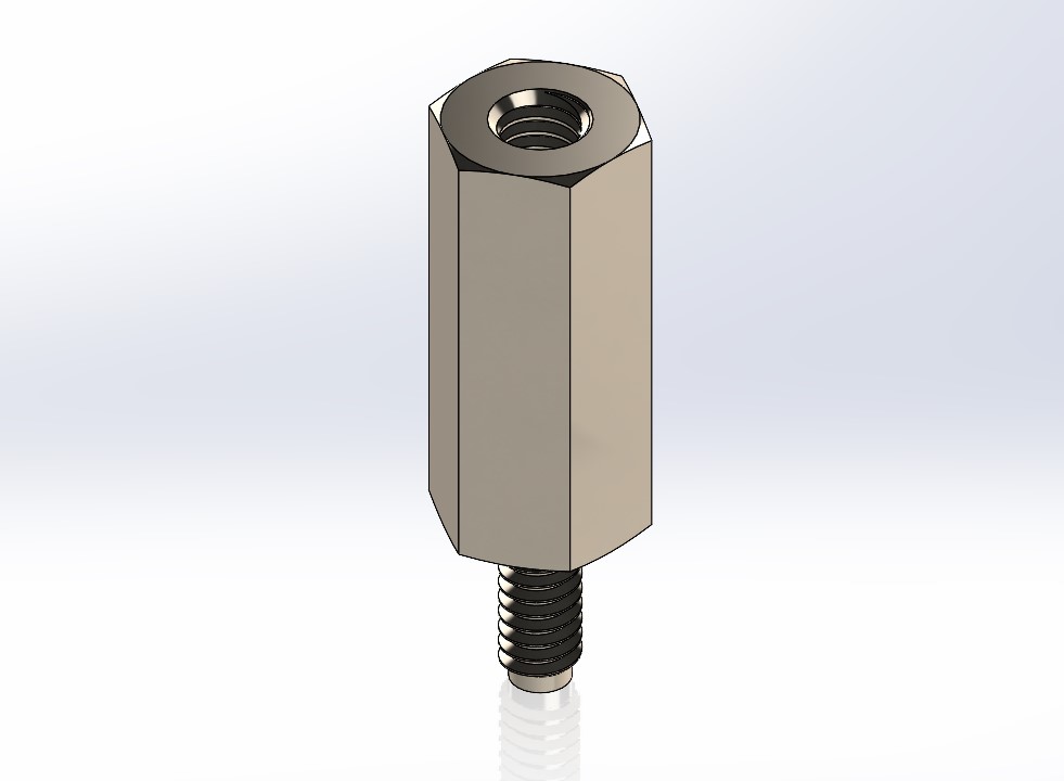 M2.5 x 5mm A-F x ST2-2x12mm六角自攻外螺纹-内螺纹，无根切